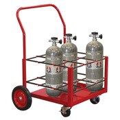 Nine SCBA Rolling Storage Rack Cart